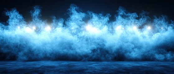 Ethereal blue fog with dramatic lighting effects