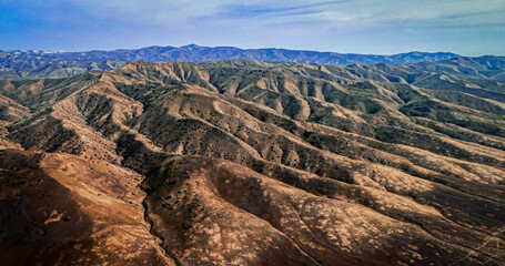 Magnificent ancient geologic seabed formations. Aerial view of these alluring central California...