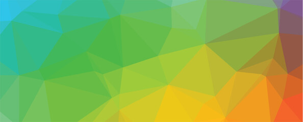 Bright color polygon pattern. Low poly design. Panoramic vector illustration
