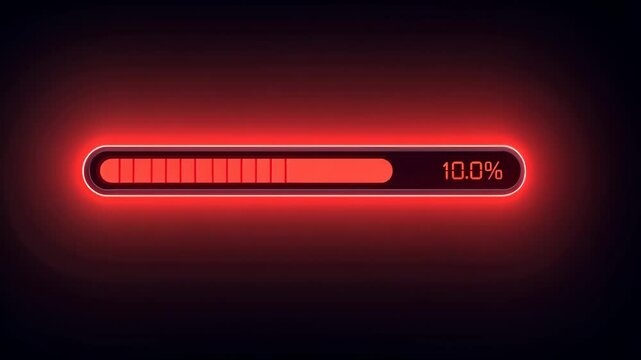 Red Loading Bar Animation 10 Percent Progress