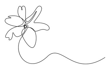 lily flower in full bloom continuous one line drawing
