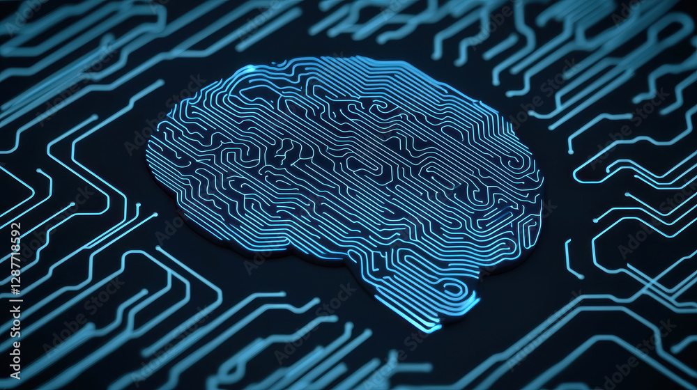 Poster cloud storage globalization communication network digital brain design with circuit patterns, symbol