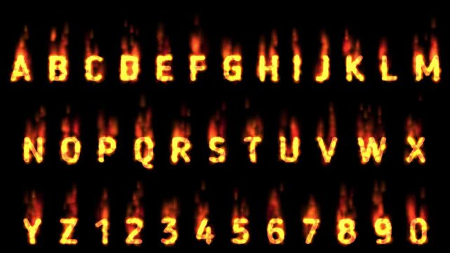 Alphabet flame video effects