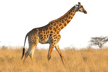 Fototapeta premium Giraffe walking savanna