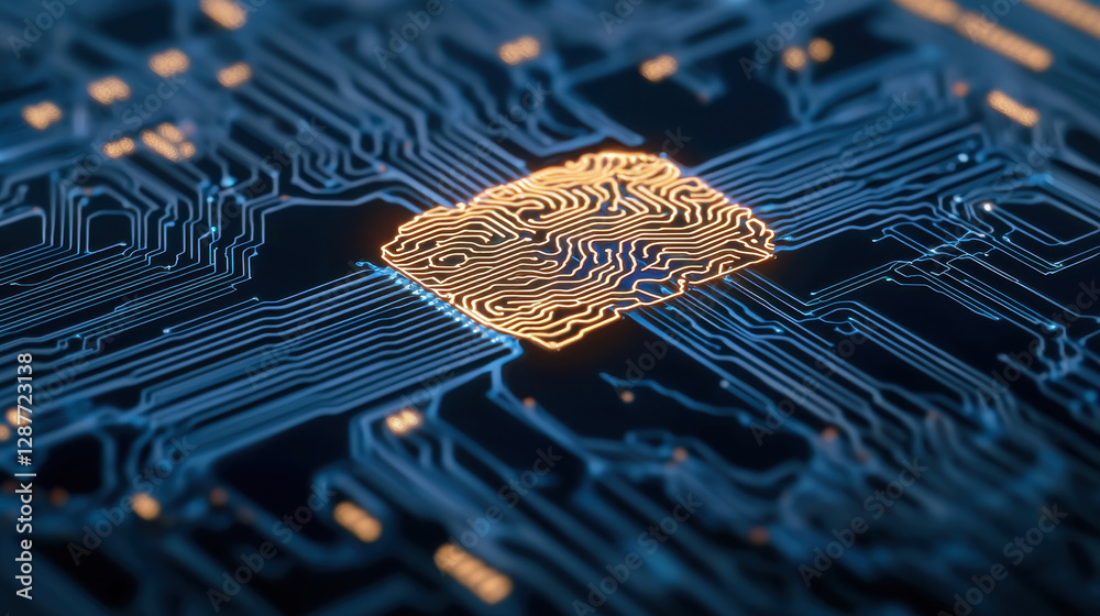 Poster cloud storage globalization communication network abstract circuit board with glowing microchip and 