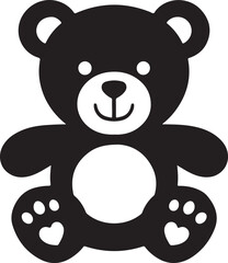 Teddy bear silhouette Vector illustration isolated on white background
