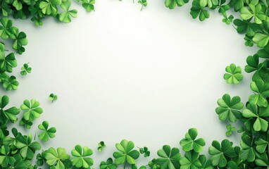 Saint Patrick Day spruce 3d background minimalistic mockup with space for text