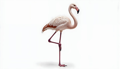 Fototapeta premium pink flamingo on white background