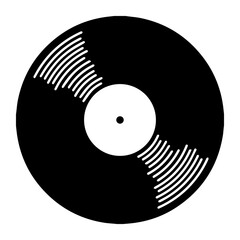 Black music sheet icon, vinyl style