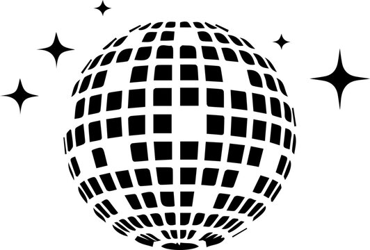 disco ball icon with sparkling light