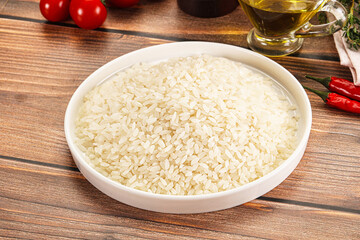 Dry Arborio rice for risotto