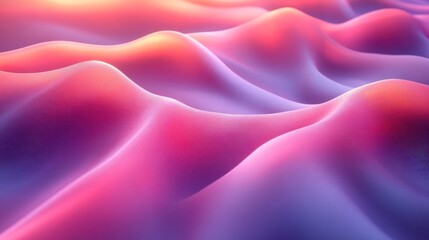 Obraz premium Abstract pink and purple wavy 3D surface.