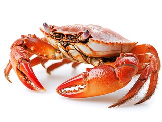 Isolated Cooked Crab on White
