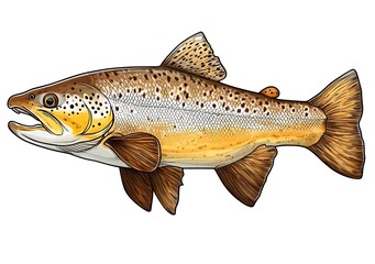Brown trout fish featuring distinctive brown spots showcasing natural aquatic elegance