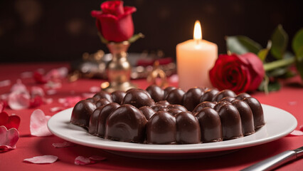 chocolate cake with rose