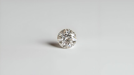 Round Brilliant Cut Diamond on White Background