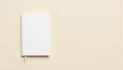 Minimalist A5 book mockup on neutral background, creative design