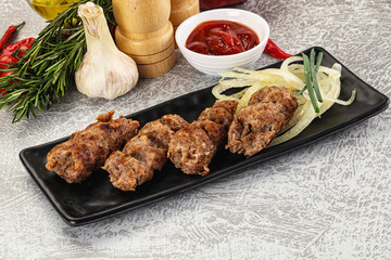 Beef kebab minced meat with onion