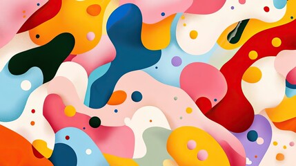 Vibrant Abstract Background with Colorful Shapes and Textures