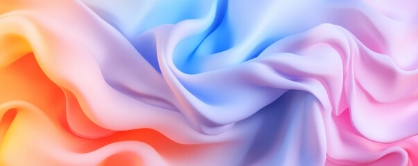 Obraz premium Soft Colorful Fabric Texture with Flowing Drapery in Pastel Hues