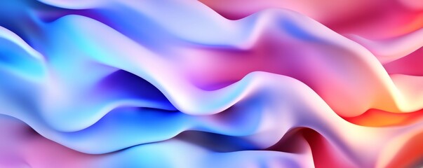 Fototapeta premium Colorful Flowing Fabric Waves in Soft Light for Abstract Backgrounds