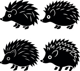 Classic Hedgehog Silhouette Vector Perfect for Logos & Designs.