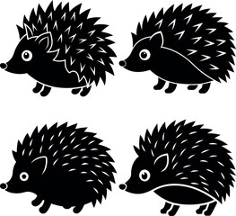 Classic Hedgehog Silhouette Vector Perfect for Logos & Designs.
