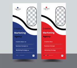 Roll up design symbol and creative with mock up