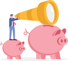 Social media illustration, business concept, web design

