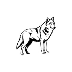 Wolf icon silhouette vector illustration on white background
