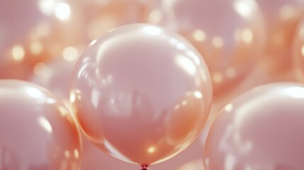 Pastel Pink Pearlescent Balloons Close Up