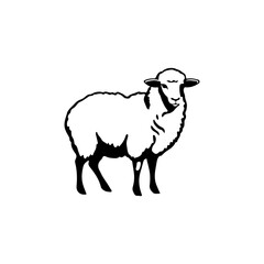 Sheep icon silhouette vector illustration on white background
