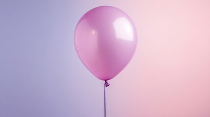 Pink Balloon Against Pastel Purple Background