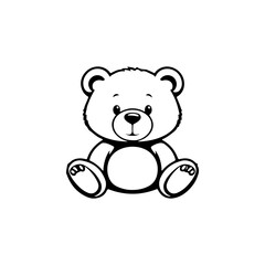 Teddy bear icon silhouette vector illustration on white background