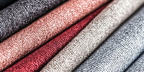 Textures and Colors of Fabric Cloths Displayed in a Textile Shop in Daylight