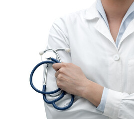 Female doctor holding a stethoscope