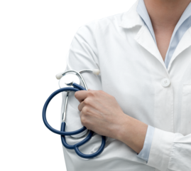 Female doctor holding a stethoscope