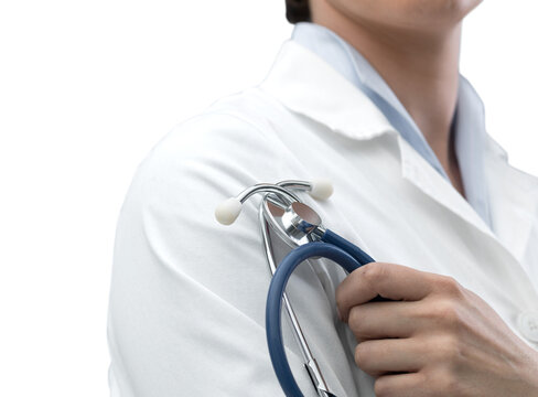 Female doctor holding a stethoscope
