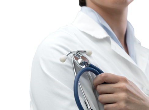 Female doctor holding a stethoscope