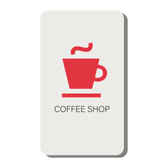 A sign indicates that there is a coffee shop in this area.