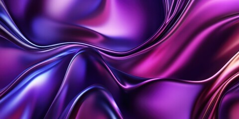 Obraz premium Colorful silk fabric waves create a stunning visual effect with deep purples and blues
