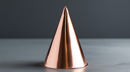Copper Cone on Gray Surface