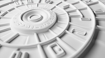 Abstract close-up of a circular white geometric pattern design