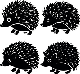 Creative Hedgehog Silhouette Vector Simple & Aesthetic Design.