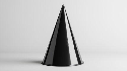 Fototapeta premium Metallic Black Cone on White Background