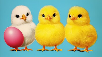 Vintage Easter Card Design with Cute Chicks