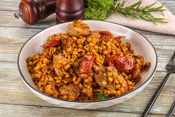 Rasted chicken meat with ptitim