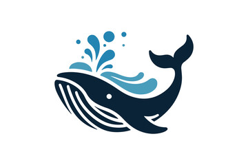 color vector icon of a Blue whale , isolated on white background