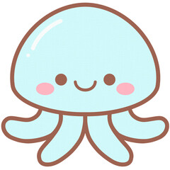 Cute JellyFish Hand Drawn Element