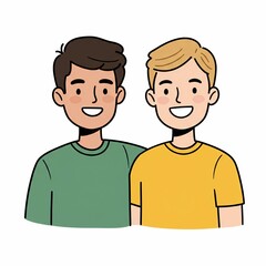 Illustration of two smiling young men.